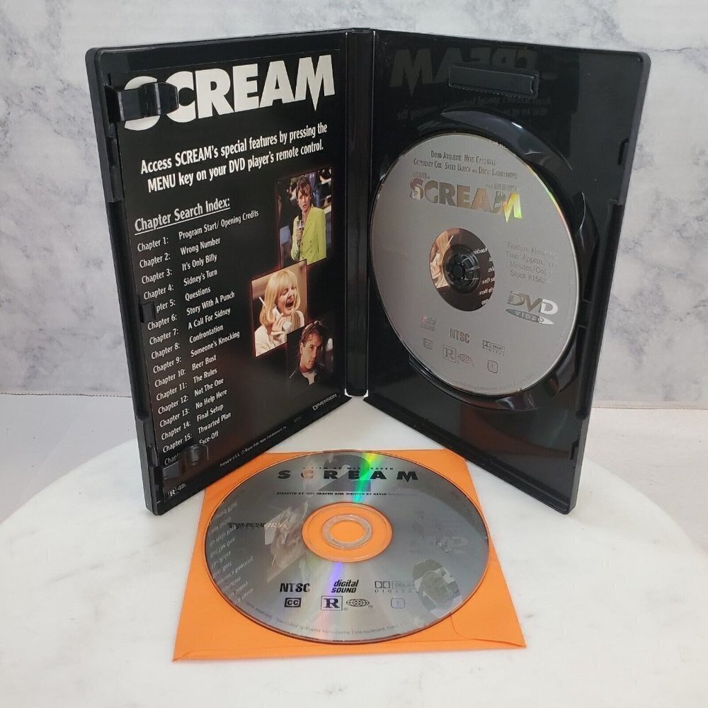 Scream (DVD, 1998, Collectors Edition) & Scream 2 Rated R‎ Halloween Scary Movie